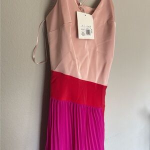 Colorblock Dress with Pink and Red